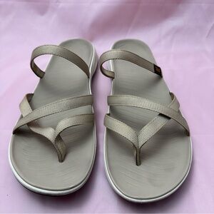 Teva Women’s Strappy Slide Sandals Sz 10 Beige Lightweight Comfort 1169490
